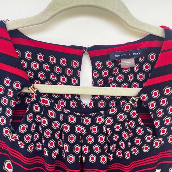 Tommy Hilfiger Multicolor Geometric Print Sleeveless Blouse S - Picture 4 of 8
